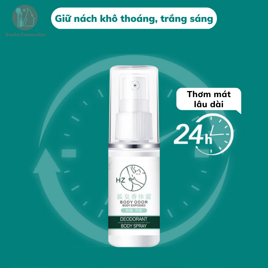 Xịt ngăn mồ hôi nách HZ - Xịt ngăn tiết mồ hôi, khử mùi, khử thâm cho vùng da dưới cánh tay luôn khô thoáng, thơm tho
