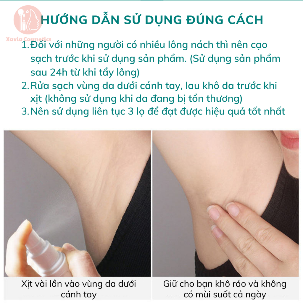 Xịt ngăn mồ hôi nách HZ - Xịt ngăn tiết mồ hôi, khử mùi, khử thâm cho vùng da dưới cánh tay luôn khô thoáng, thơm tho