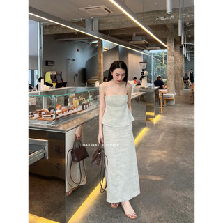 𝗛𝗮𝗻𝗻𝗶 𝗦𝗸𝗶𝗿𝘁 - Chân Váy Dài Linen Tưng ( ảnh chính chủ )