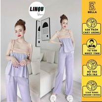 Đồ bộ Bella.boutique0202 ngủ nữ pyjama sexy quần dài mặc nhà freesize 54kg
