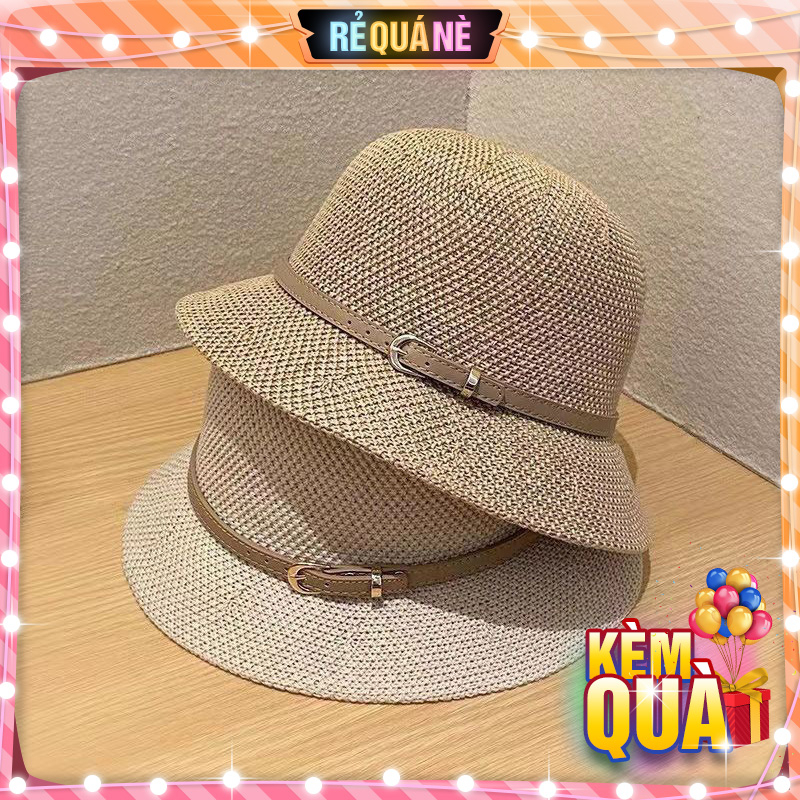 Nón Vành Chống Nắng Phối Dây Da Style Phương Tây RQN2141