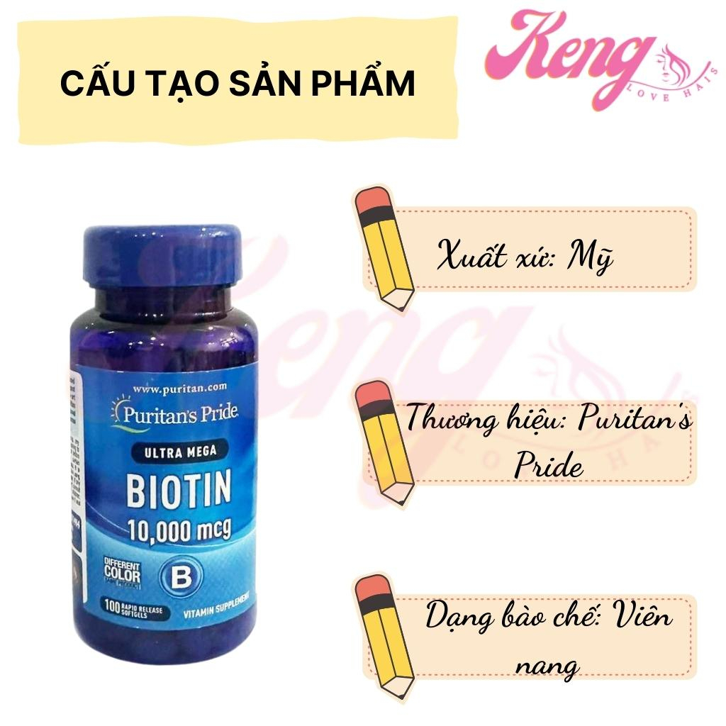 Viên uống mọc tóc Puritan s pride Ultra Mega Biotin 10.000mcg 100 viên Mỹ