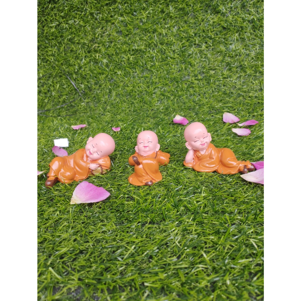 Tượng 15 chú tiêu Tam không, Vô Ưu, An Nhiên, Vui Vẻ hàng thủ công tại Việt Nam trang trí nội thất, bàn làm việc, bể cá