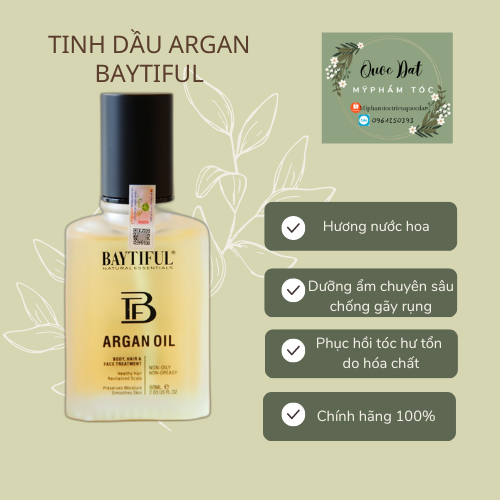 Date 2/2026 Tinh dầu dưỡng tóc BAYTIFUL arganoil 60ml