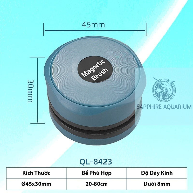 Nam Châm Cọ Bể - Lau Kính Bể Cá Magnetic Brush và SUNSUN MB-105D Cho Kính 4-25 Li
