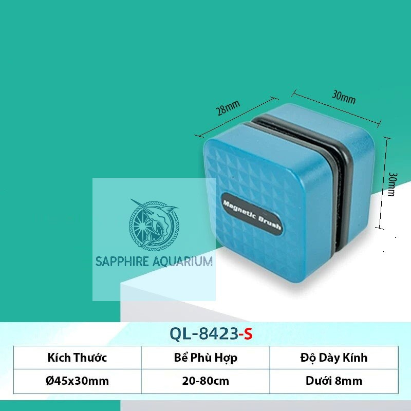 Nam Châm Cọ Bể - Lau Kính Bể Cá Magnetic Brush và SUNSUN MB-105D Cho Kính 4-25 Li