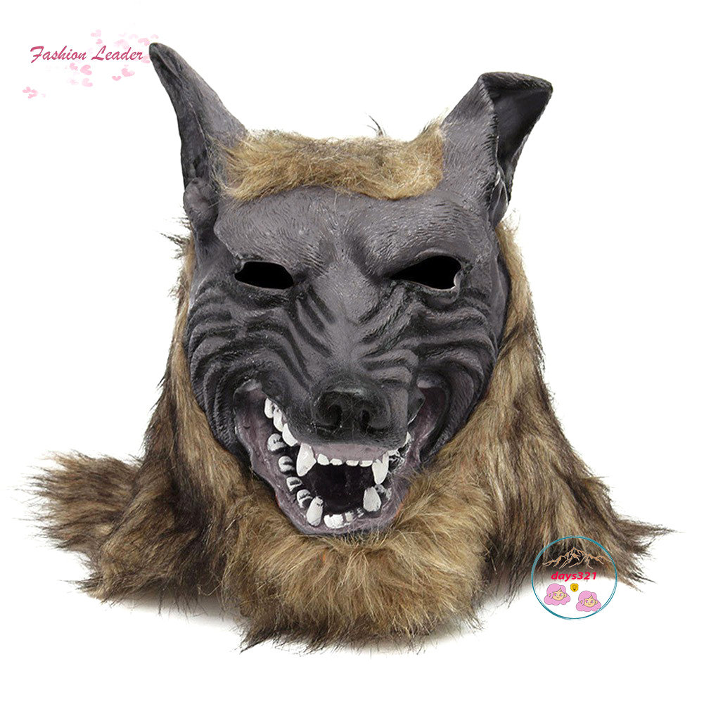Mặt nạ/găng tay hóa trang người sói bằng cao su cho Halloween tùy chọn