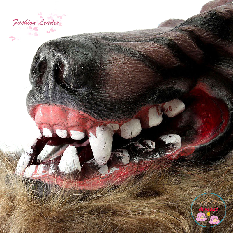 Mặt nạ/găng tay hóa trang người sói bằng cao su cho Halloween tùy chọn