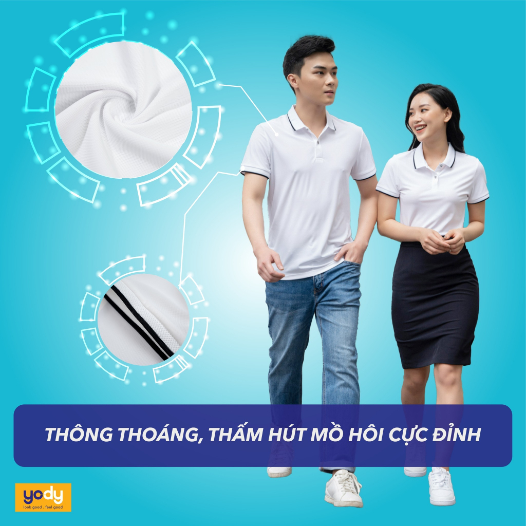 Áo polo nữ YODY cổ bẻ vải airy cool giữ form thoáng mát, thấm hút mồ hôi, co giãn tốt - APN5046