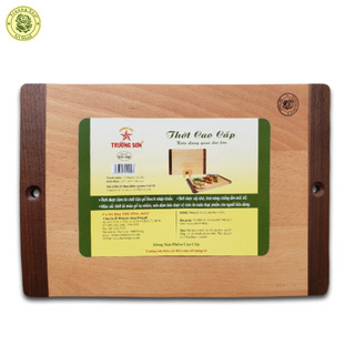 Thớt Gỗ Beech Chữ Nhật Quai Cầm Dài Loại Nhỏ ED325 ( 32.5 x 23.5 x 2 cm ) - Đồ Gỗ Nhà Bếp Thương Hiệu Trường Sơn