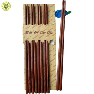 Đũa Gỗ Cẩm Lai Trơn Cao Cấp (10 Đôi / Hộp) - Đồ Gỗ Nhà Bếp Thương Hiệu Trường Sơn