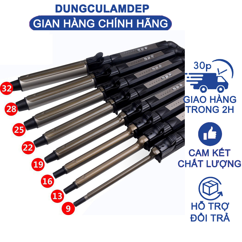 ( Tặng 3 kẹp vịt ) Máy uốn tóc cao cấp Hàn Quốc 886 ( xoay trục )