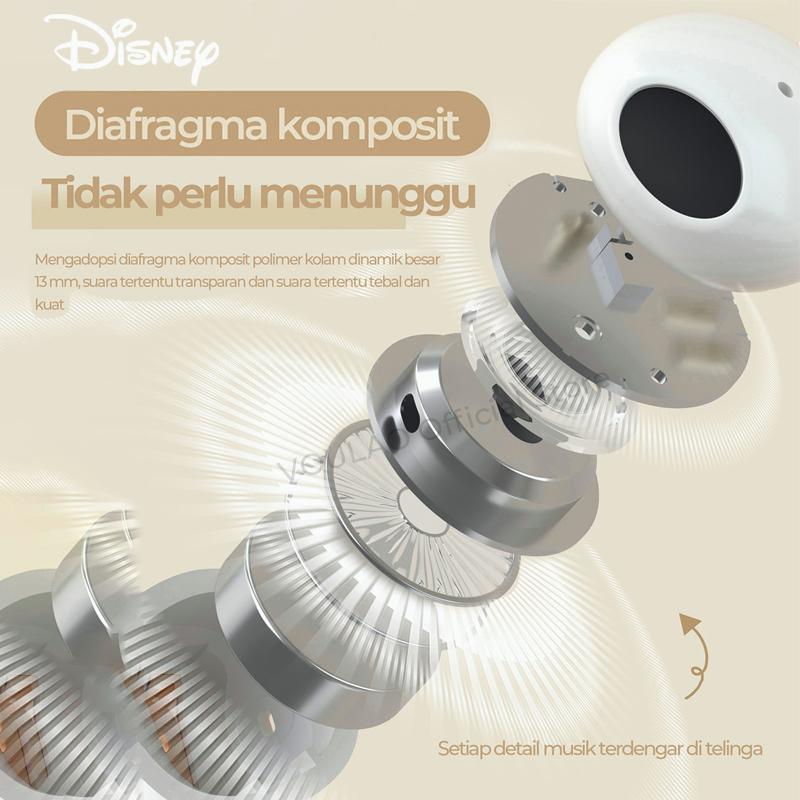 Disney TZW1 Tai nghe nhét tai không dây bluetooth 5.3 âm thanh nổi HD chống nước thời lượng pin siêu dài độ trễ thấp