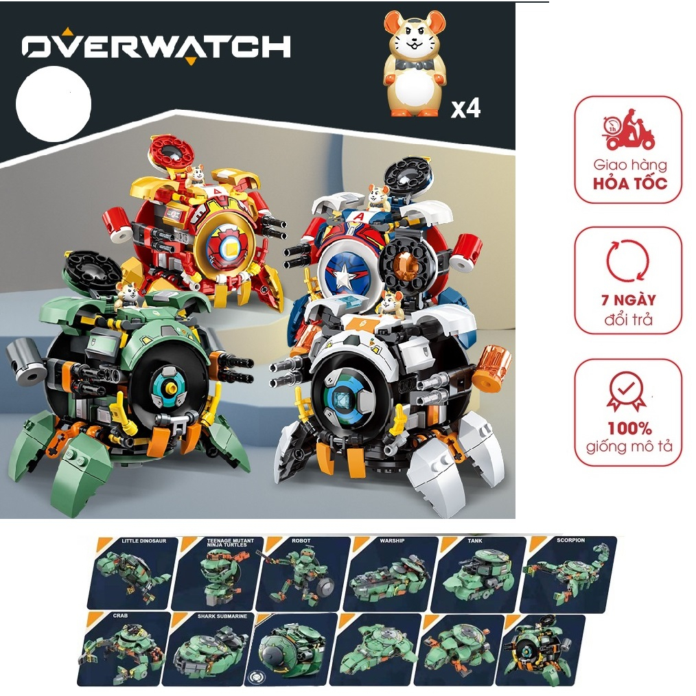 Đồ chơi lắp ráp 12in1 Wrecking Ball Hamster, Lego Nhân Vật Siêu Anh Hùng Anvengers IronMan - Loki Kids
