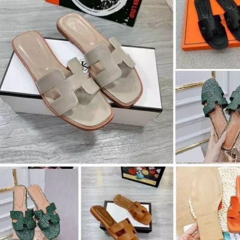Dép chữ H phối da lì siêu hot