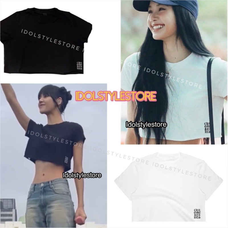 Áo ngắn crop Chrome Lisa Rosé Rose Blackpink Bornpink Thái