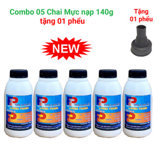 COMBO 05 CHAI Mực Nạp máy in Canon2900 (MT-140G)siêu đậm nét đẹpcho máy in Canon2900, 3300, .Hp1020, P2035, Pro 400,