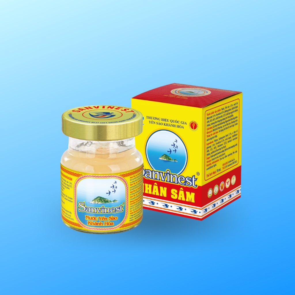 Nước Yến sào Sanvinest Khánh Hòa Fucoidan Nhân sâm đóng lọ 70ml - 207
