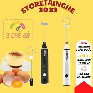 Máy đánh trứng tạo bọt cafe không dây cầm tay sokany tiện dụng 3 cấp độ