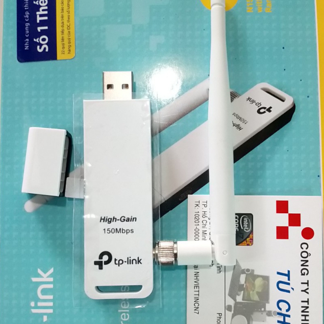 USB Wifi TP Link TL-WN722N (722N) - 150Mbps Wireless USB Adapter ( Anten rời)