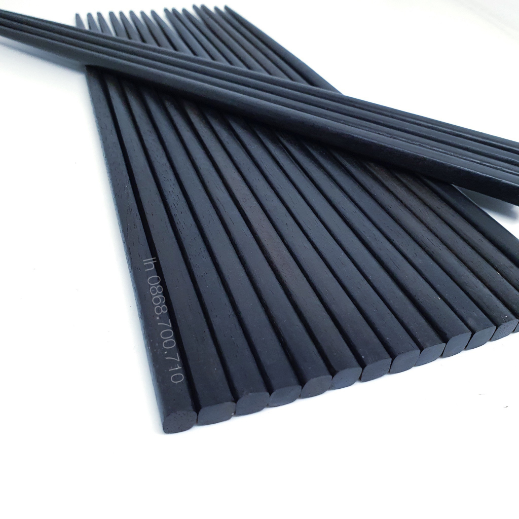 Đũa Gỗ Mun Vuông Trơn - bộ 10