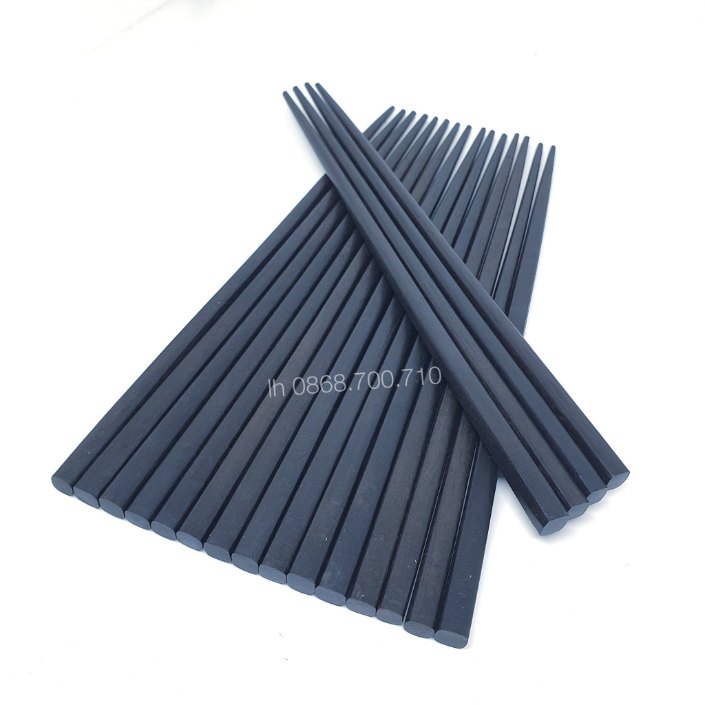 Đũa Gỗ Mun Vuông Trơn - bộ 10