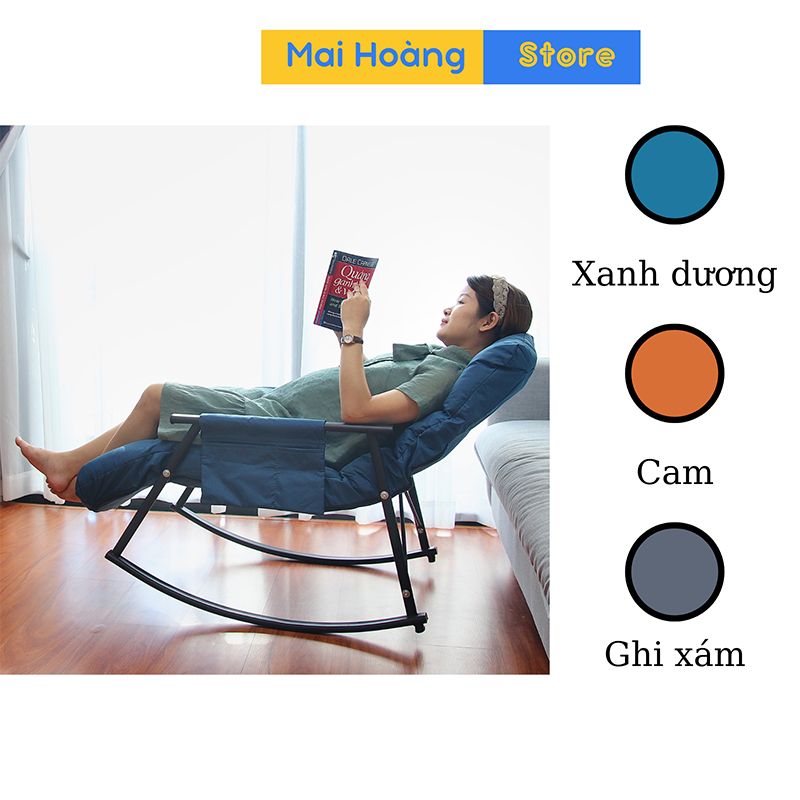 Ghế bập bênh thư giãn - ghế sofa phòng khách, ban công, phòng ngủ - Ghế bà bầu, đọc sách, xem tivi, nằm ngủ, thư giãn