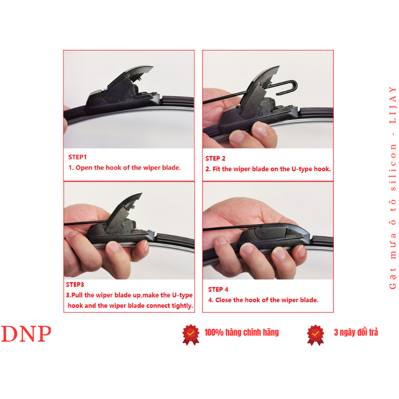 Gạt mưa ô tô LIJAY cho TOYOTA Veloz Cross - Silicon thân mềm chính hãng