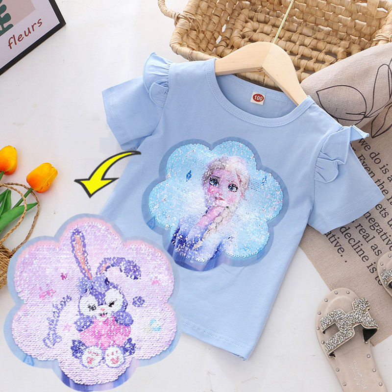 Áo Đính Kim Sa Lật 2 mặt Thời Trang mùa hè cho bé Gái