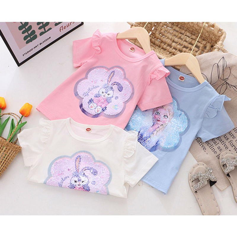 Áo Đính Kim Sa Lật 2 mặt Thời Trang mùa hè cho bé Gái