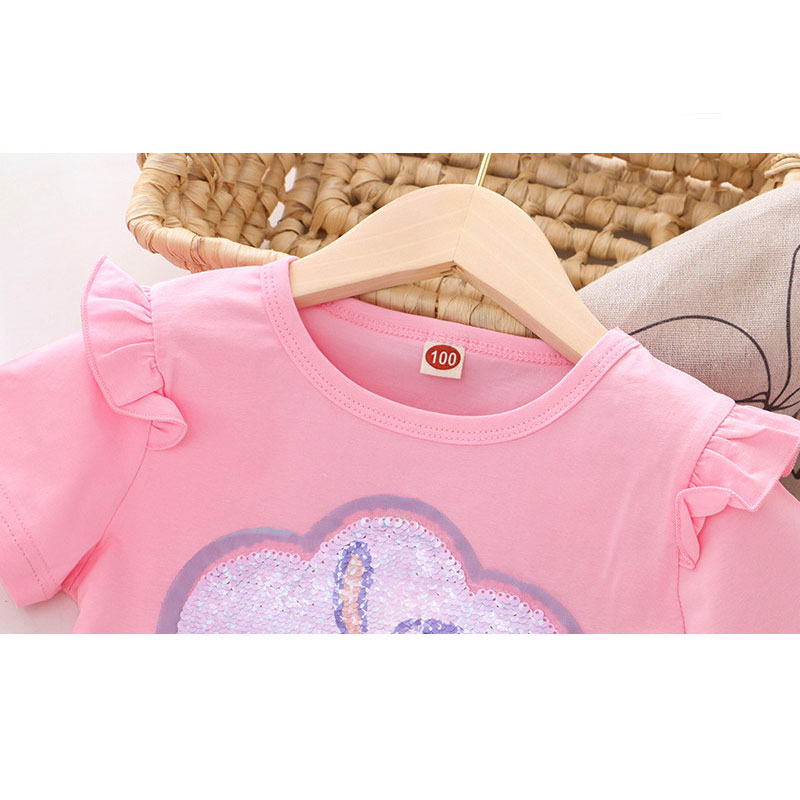 Áo Đính Kim Sa Lật 2 mặt Thời Trang mùa hè cho bé Gái