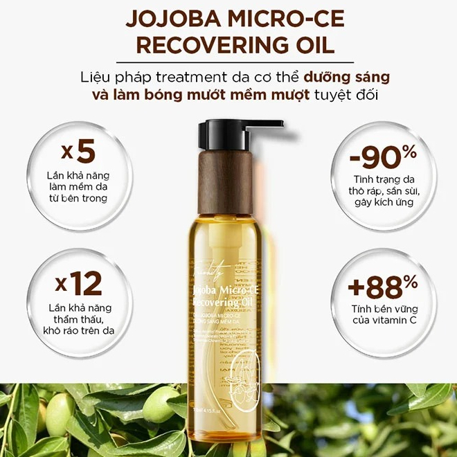 Dầu Dưỡng Jojoba Vi Chất Vitamin CE Dưỡng Sáng Làm Mềm Da Freshity Jojoba Micro CE Recovering Oil 118ml