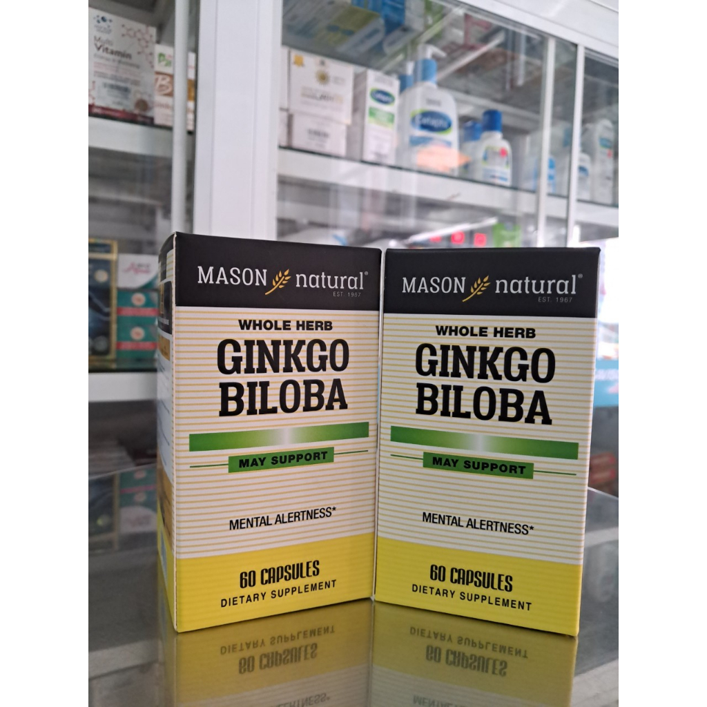 Viên Uống Hỗ Trợ Sức Khỏe Não Bộ GINKGO BILOBA Mason Natural ( 60 VIÊN)