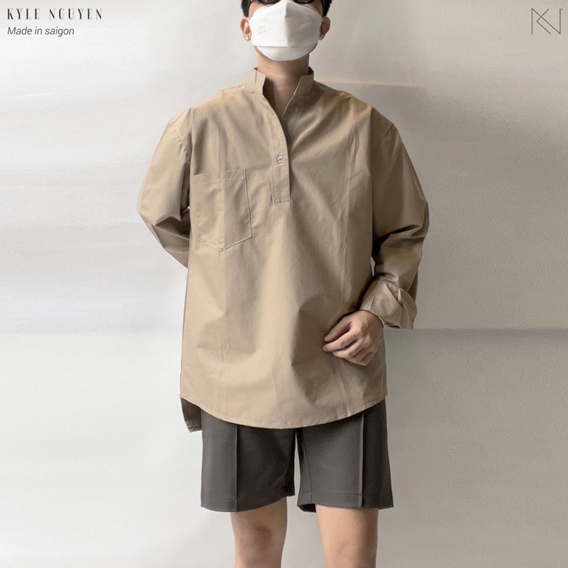 Quần shorts kaki_Đen & Ghi xám_Pleated Shorts’s KN