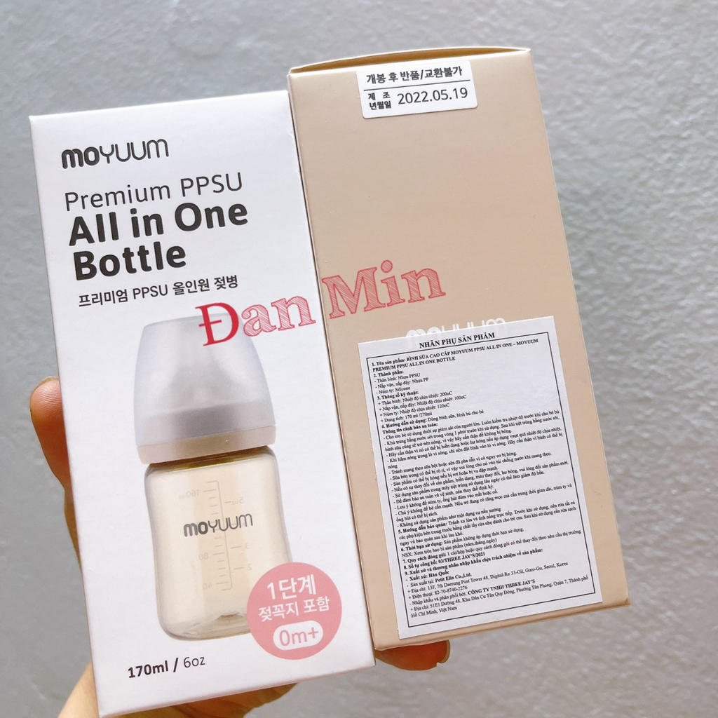 Bình sữa Moyuum lạc đà- mây- hoa- trơn. Núm ti moyuum số 1 2 3 4 có tem công ty chính hãng