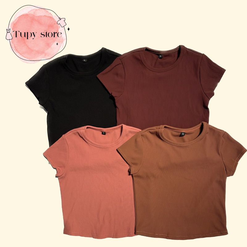 Áo croptop tay ngắn cổ tròn (50-80kg)