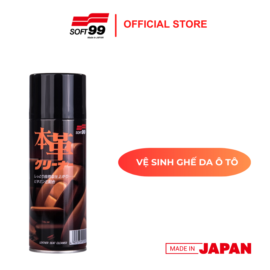 Vệ Sinh Ghế Da Ôtô Giúp Làm Sạch, Dưỡng Ẩm Chống Mốc, Kháng Khuẩn Leather Seat Cleaner L-13 Soft99 300ml
