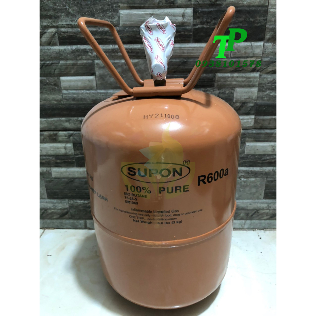Gas Lạnh Điều Hòa R600a Supon 3Kg , Môi Chất Làm Lạnh R600a Refrigerant
