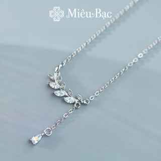 Dây chuyền bạc nữ Miêu Bạc vòng cổ mặt lá dương xỉ chất liệu bạc 925 thời trang phụ kiện trang sức nữ D400238