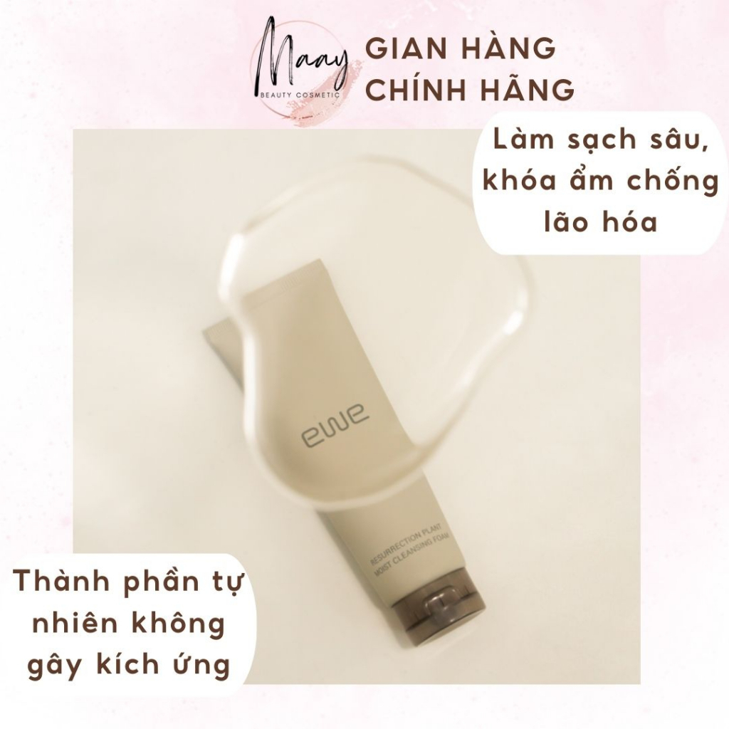 Sữa rửa mặt EWE RESURRECTION PLANT MOIST CLEANING FOAM YGF100 100ml MaayBeauty dịu nhẹ sạch sâu, khóa ẩm mịn