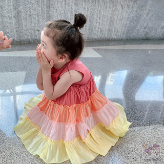 đầm sắc cầu vồng cho bé