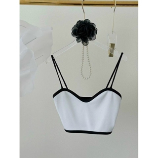 Áo croptop 2 dây phối viền nổi bật, hai dây basic nữ - Colory Shop