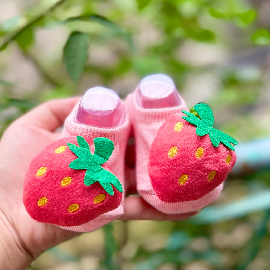 Tất 3D vớ sơ sinh hình thú và trái cây dễ thương cho bé trai, bé gái sơ sinh 3-12kg. Tất thú chống trơn trượt