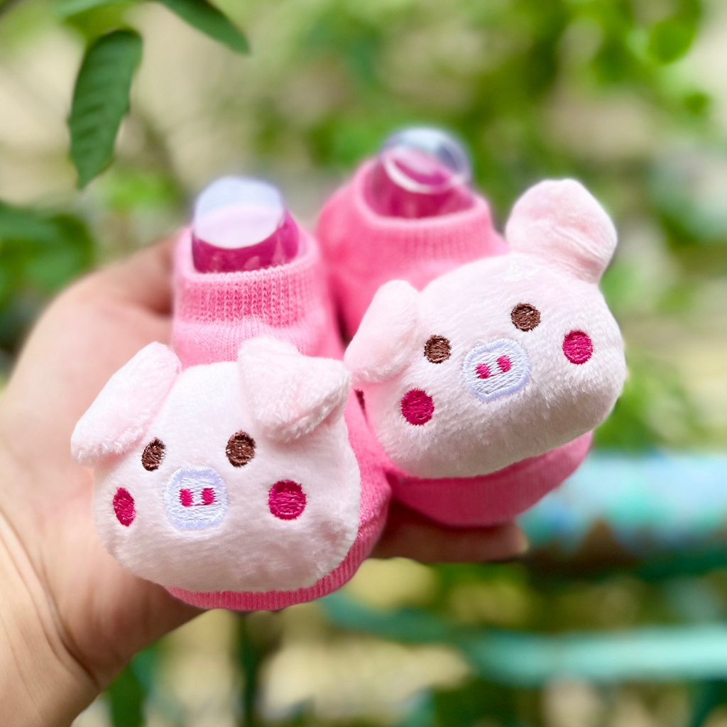 Tất 3D vớ sơ sinh hình thú và trái cây dễ thương cho bé trai, bé gái sơ sinh 3-12kg. Tất thú chống trơn trượt