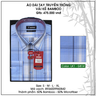 Áo Sơ Mi Dài Tay Caro Vải Bamboo Form Regular Vĩnh Tiến 475