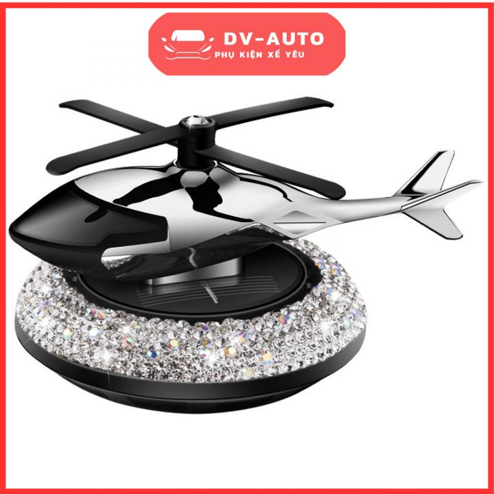 Máy bay đính đá chạy năng lượng mặt trời cao cấp kèm tinh dầu đặt tablo xe hơi by DV AUTO