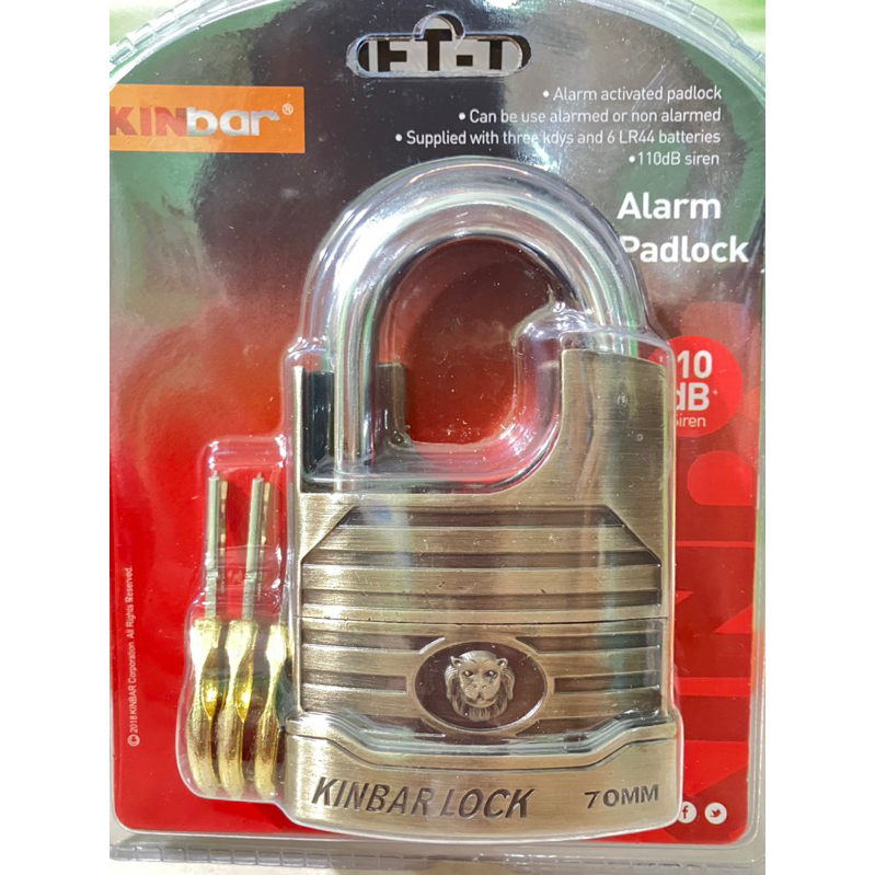 KHOÁ BÁO ĐỘNG CHỐNG TRỘM CHỐNG CẮT 7P CAO CẤP KINBAR LOCK - Bảo hành 6 tháng.