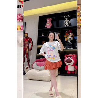 Set áo cầu vồng + chân váy cam < Hàng chuẩn loại 1 >