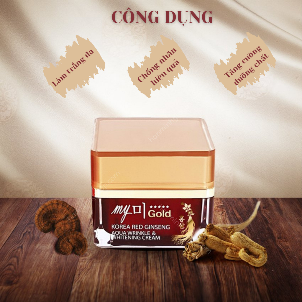 Kem dưỡng da nhân sâm đỏ My Me Korea Red Ginseng Aqua Wrinkle & Whitening 50ml