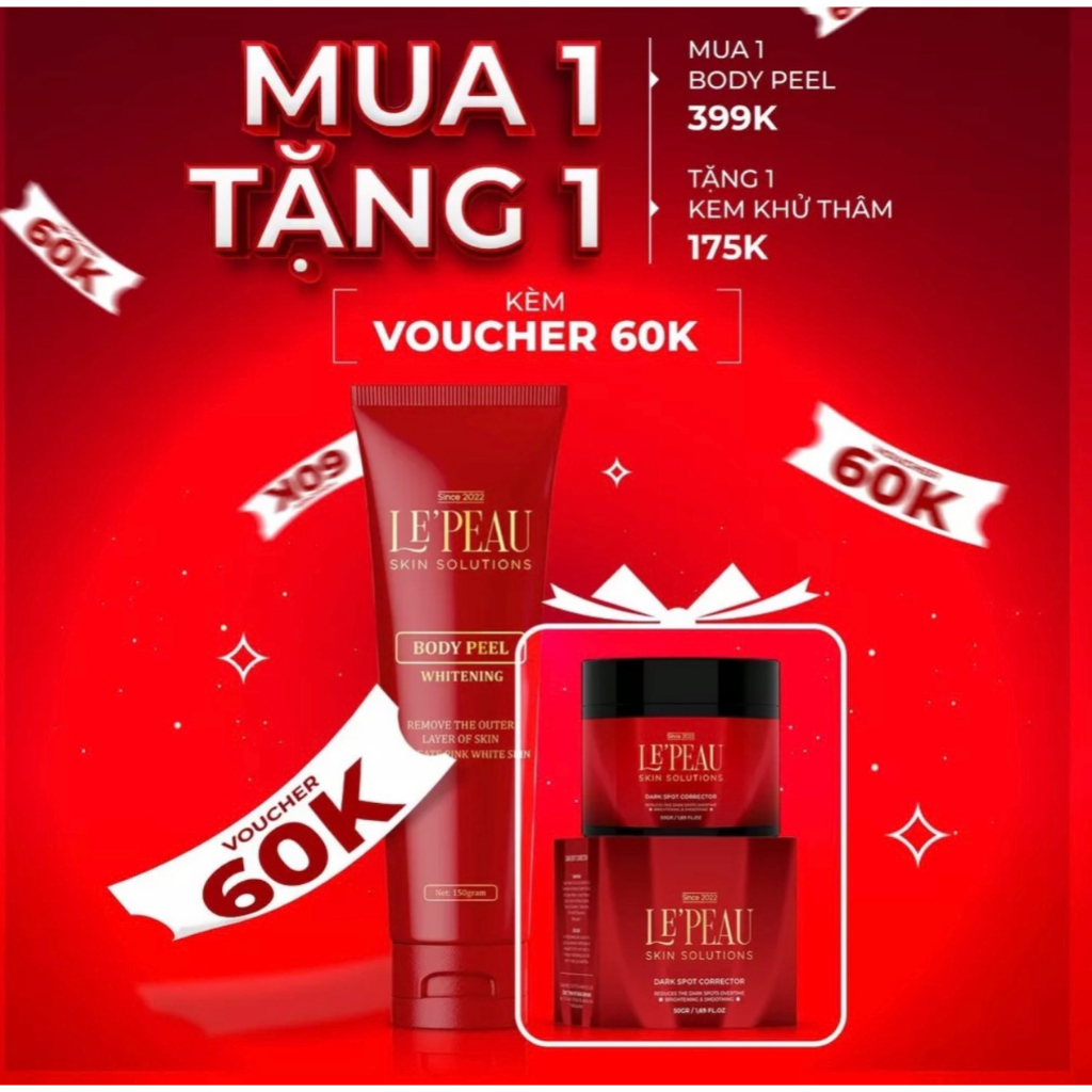 Peel nách, peel body retinol trắng da, mờ thâm - LEPEAU